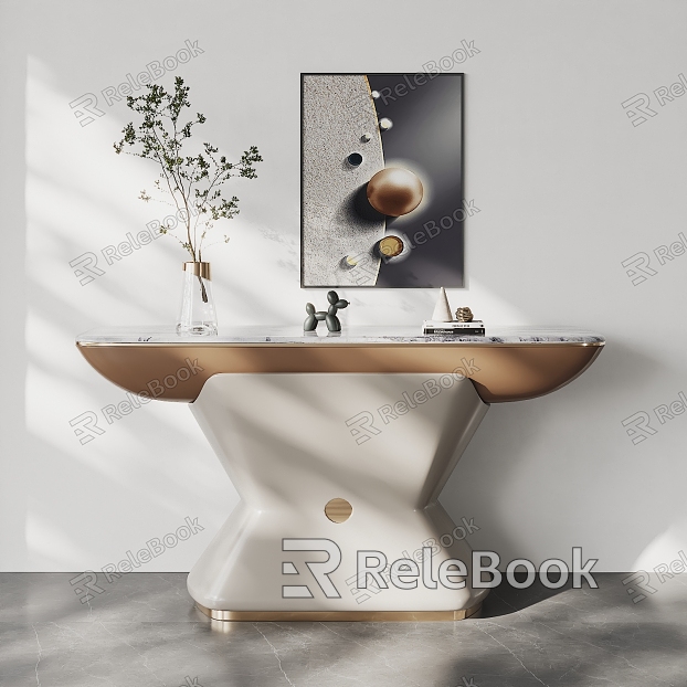 Modern End View Table Entrance Cabinet Side Cabinet Cabinet Jewelry Ornaments model