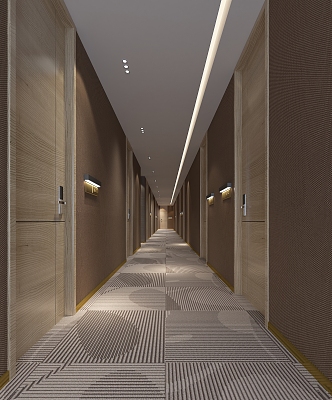 Modern Away Hotel Corridor Away 3d model