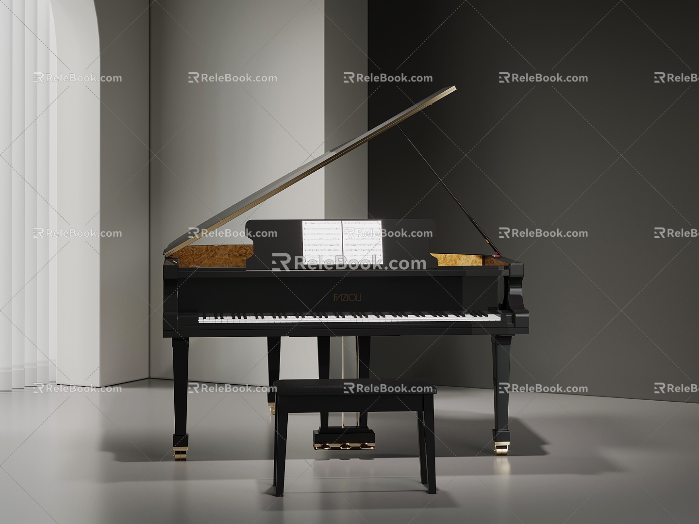 Modern Piano 3d model