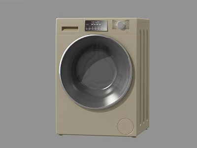 Modern Front Loading Washing Machine With Digital Control Panel And Stainless Steel Door 3d model