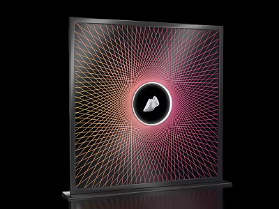 Modern Background Wall With Black Frame Radial Lines Gradient Colors And Central Abstract Pattern 3d model