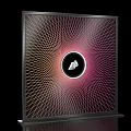 Modern Background Wall With Black Frame Radial Lines Gradient Colors And Central Abstract Pattern