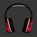 Computer Over Ear Headphones With Red Black Design And Comfortable Earpads