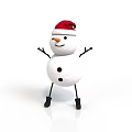 Festive Snowman With Red Santa Hat Carrot Nose Black Buttons Stick Arms And Black Boots