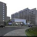 Modern Residential Building Complex With Community Center And Landscaping In Evening Light