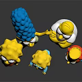 Classic Simpsons Family Characters With Yellow Skin And Blue Haired Marge Homer Bart Lisa Maggie