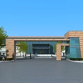 Modern Industrial Factory Building With Surrounding Greenery Parking Lot And Trees