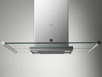 Modern Stainless Steel Range Hood with Glass Panel for Kitchen Appliance 3d model