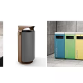 Public Facilities Colorful Recycling Bins Design For Waste Sorting In Public Areas