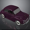 Shiny Purple Vintage Classic Car with White Wheels and Retro Design
