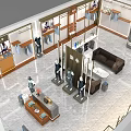 Modern Clothing Store Interior With Clothing Racks Mannequins And Display Areas