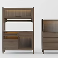 Modern Wooden Sideboard With Minimalist Design Drawers And Storage Cabinets