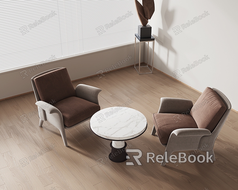 Single sofa leisure table and chair combination model