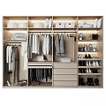 Modern Wardrobe Storage Cabinet With Hanging Clothes Folded Garments Shoes Bags And Drawers