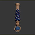Decorative Copper Blue Spiral Furniture Piece With Gold Stars And Sphere Base