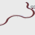 Winding Modern Landscape Bridge With Red And White Pedestrian Walkway Design