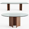 Modern Dining Tables Featuring Rectangular Round Shapes Wooden And Glass Top Designs 3d model