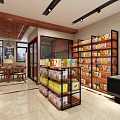 Modern Supermarket Department Store Interior With Shelves Full Of Products And Display Layout