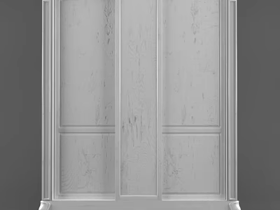 Classic Wardrobe Double Door Design With Wooden Texture And Symmetrical Frame Details 3d model
