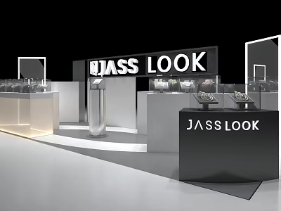 JASS LOOK Modern Display Shelves Featuring Glass And Metal Structure For Product Showcase 3d model