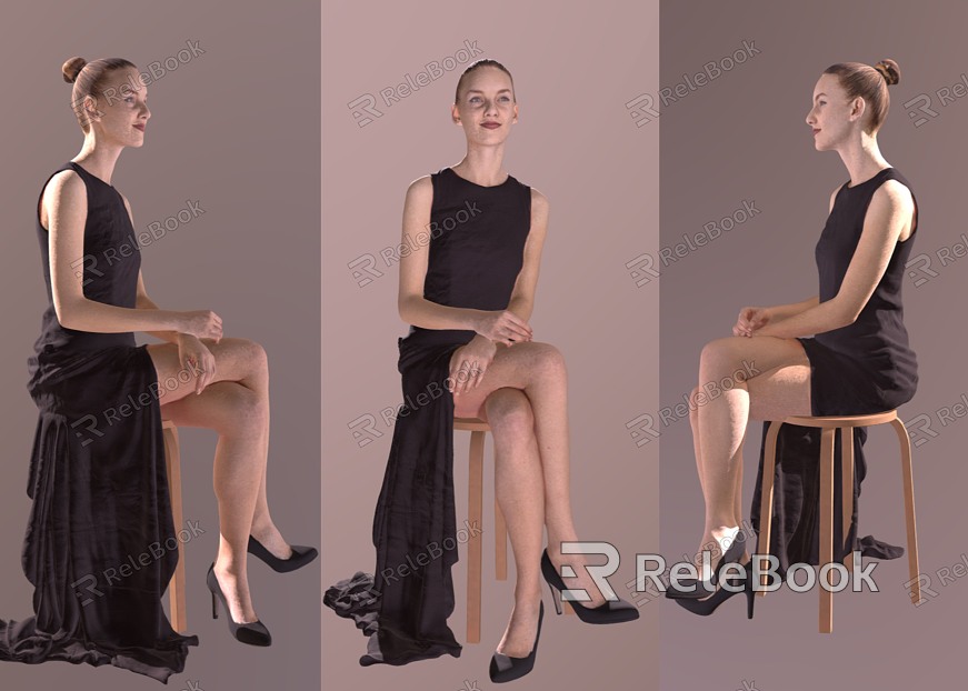 Sitting Ladies Elegant Ladies Workplace Ladies model