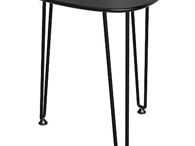 Black Modern Side Table With Sleek Metal Legs For Living Room Decor 3d model