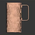 Shiny Copper Metallic Mug With Cylindrical Shape And Handle On Dark Background