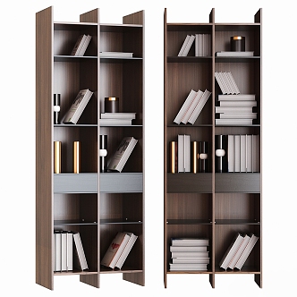 Decorative Cabinet Books Bookcase Ornaments Book Combination 3d model