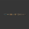Futuristic Sci Fi Sniper Rifle Weapon With Detailed Metallic Blue Gold Accents And Scope