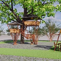 Modern Tree House Landscape Tree House Cabin Forest View Bookstore Architecture Outdoor Architecture 3d model