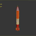 Red Rocket Model with Silver Accents Black Nose Cone and Reflective Stand Design
