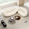 Modern sofa coffee table combination 3d model