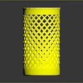 Yellow Animal Shaped Trash Bin With Perforated Design On Dark Background