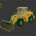 Yellow Heavy Duty Construction Loader Vehicle With Large Front Bucket and Black Rubber Tires
