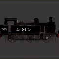 Vintage Steam Train Model With Black Body Red Base LMS Logo And Number 73198