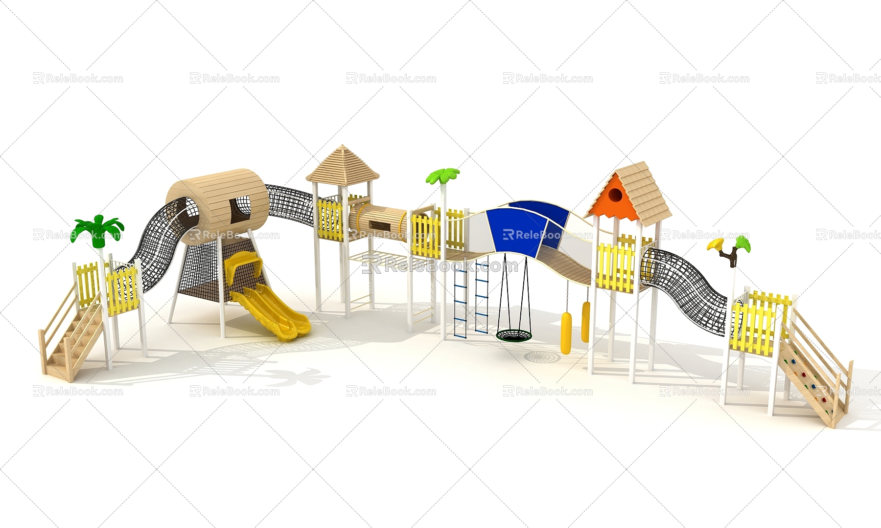 Modern Amusement Equipment Children's Slide Amusement Facilities Sports Equipment Wooden Expansion model