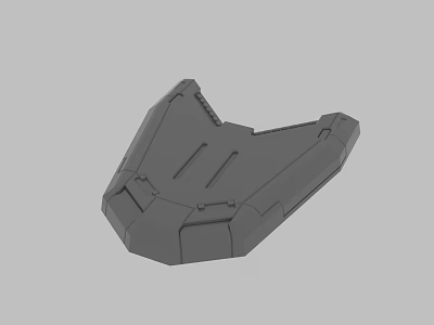 Gray Mechanical 3D Model Design With Structural Surface Details And Angled Edges 3d model