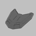 Gray Mechanical 3D Model Design With Structural Surface Details And Angled Edges