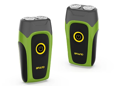Bathroom Accessories Green And Black Electric Shavers With Dual Heads Power Button 3d model