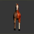 Detailed Horse Muscle Anatomy Model With Red Muscles And White Brown Body On Gray Background