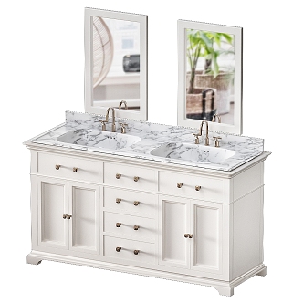 European Bathroom Cabinet 3d model