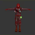 3D Character Design With Gray Outfit Helmet Mask Backpack And Brown Boots