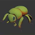 Glossy Green Metallic Beetle With Shiny Reflective Surface And Detailed Leg Structure 3d model