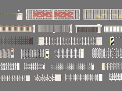 Other Various Security Railings Gates and Metal Barriers With Different Designs 3d model
