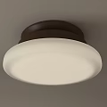 Simple Modern Ceiling Light With White Lampshade And Dark Wooden Base