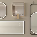 Modern Illuminated Mirrors With Smart Display Stand And Various Shapes 3d model