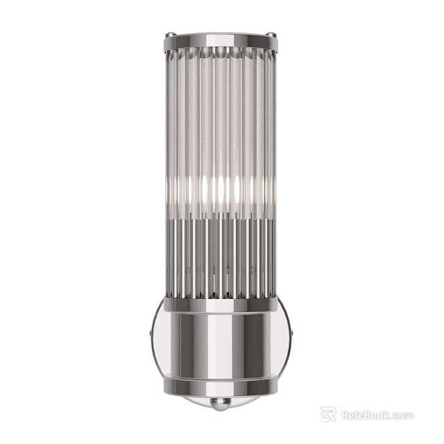 Modern Stainless Steel Wall Light With Sleek Cylindrical Design And Multiple Light Strips 3d model 