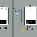 Wall Mounted Haier Midea Water Heaters With Gas Meter And Pipes Connection