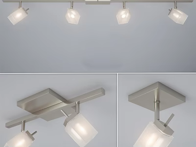Modern Downlights and Spotlights Ceiling Mounted Sleek Square Design Bright Lighting 3d model