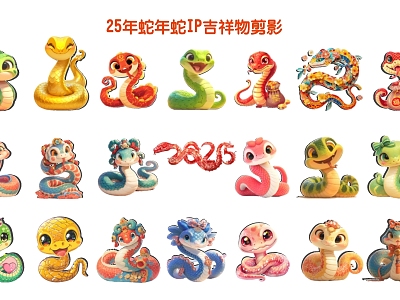 25 Year of the Snake IP Mascot Silhouette 3d model